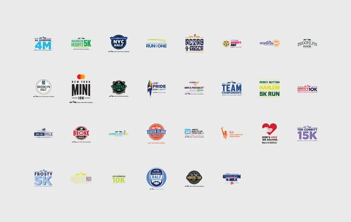More than 30 NYRR race logos across all distances
